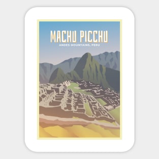 Machu Picchu, Peru - Vintage Travel Poster Sticker